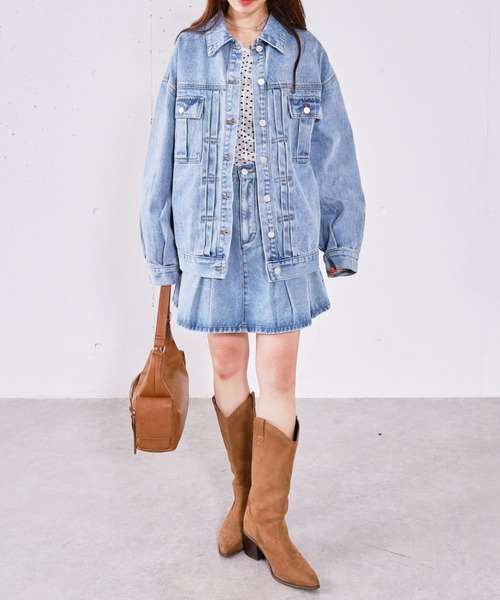 archives(アルシーヴ)の「タックミドルGジャン(デニムジャケット・レディース・ブルー/ブラック・MEDIUM)」の11枚目の写真