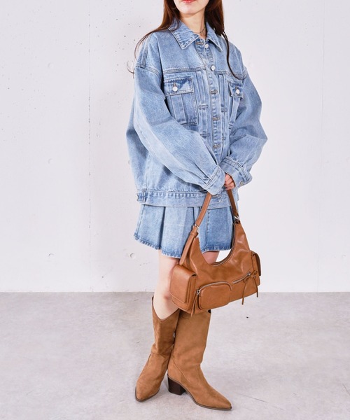 archives(アルシーヴ)の「タックミドルGジャン(デニムジャケット・レディース・ブルー/ブラック・MEDIUM)」の12枚目の写真