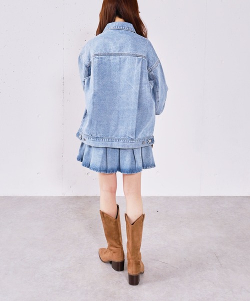 archives(アルシーヴ)の「タックミドルGジャン(デニムジャケット・レディース・ブルー/ブラック・MEDIUM)」の14枚目の写真