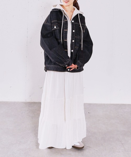 archives(アルシーヴ)の「タックミドルGジャン(デニムジャケット・レディース・ブルー/ブラック・MEDIUM)」の22枚目の写真