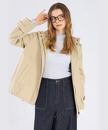 To b. by agnes b. | コットン スタンドカラー ジップアップ ショートコート(トレンチコート)