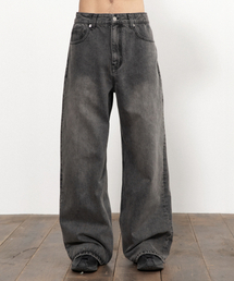 BEGIN202（ビギン202）の「ラフウェーブワイドデニムパンツ [ヴィンテージライトブラック]（デニムパンツ）」