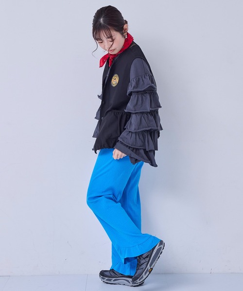 MARKEY'S（マーキーズ）の「フリルリブパンツ/おとな（その他パンツ・レディース・ブラウン/レッド/ブルー・160cm）」の3枚目の写真