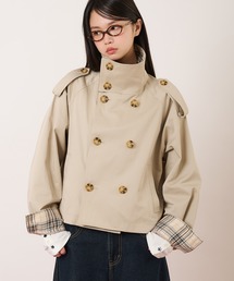 hazyl | classic check short trench / クラシックチェックショートトレンチ(ブルゾン)