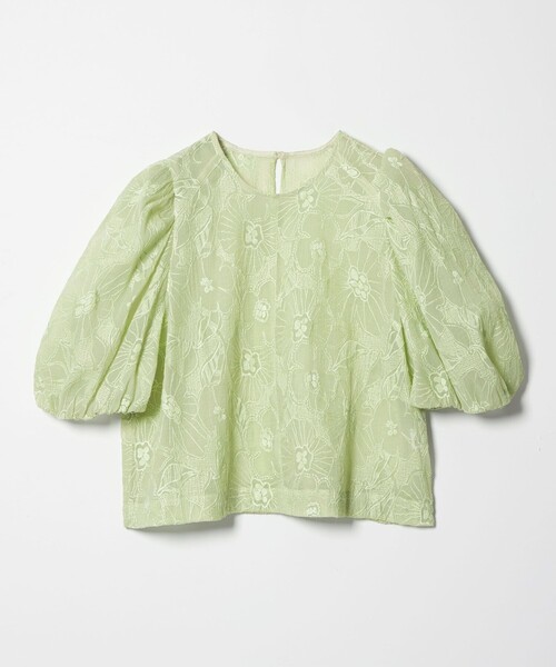 EMMEL REFINES（エメルリファインズ）の「＜EMMEL REFINES＞EM フラワー シシュウ シアー ブラウス（シャツ/ブラウス・レディース・ライム/クリーム・FREE）」の2枚目の写真