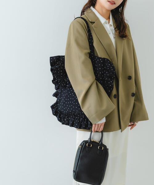 RODE SKO（ロデスコ）の「シュシュセットサイドフリルトート（トートバッグ・レディース・ブラック系その他/ブラック/ベージュ/ホワイト系その他・ONE）」の5枚目の写真