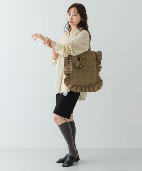 RODE SKO（ロデスコ）の「シュシュセットサイドフリルトート（トートバッグ・レディース・ブラック系その他/ブラック/ベージュ/ホワイト系その他・ONE）」の22枚目の写真