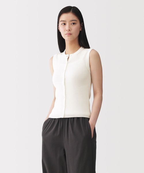 MUJI Labo〕婦人 強撚コットンニットベスト（ベスト）｜MUJI Labo