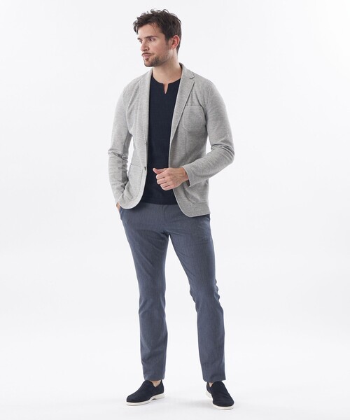 EPOCA UOMO(エポカウォモ)の「メッシュジャージーカットソージャケット(テーラードジャケット・メンズ・ライトグレー/ネイビー・48/46)」の13枚目の写真