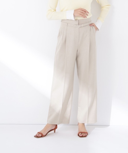 NATURAL BEAUTY BASIC（ナチュラルビューティーベーシック）の「◇【ちょうど、いい服】はいたら沼！美脚ワイドパンツ（その他パンツ・レディース・オフホワイト/ベージュ/チャコールグレー/ブラック・P/S/LARGE/MEDIUM/SMALL）」の4枚目の写真