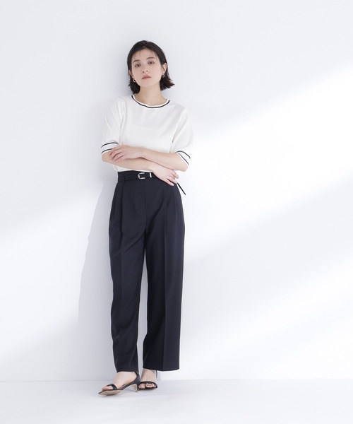 NATURAL BEAUTY BASIC（ナチュラルビューティーベーシック）の「◇【ちょうど、いい服】はいたら沼！美脚ワイドパンツ（その他パンツ・レディース・オフホワイト/ベージュ/チャコールグレー/ブラック・P/S/LARGE/MEDIUM/SMALL）」の17枚目の写真