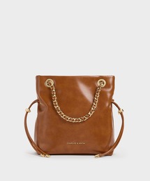 Charls&amp;kieth バック ショルダーバック CHARLES & KEITH アシメトリカル ショルダーバッグ 【再入荷】（Black