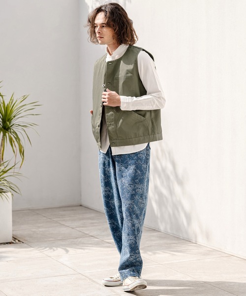 CAMBIO（カンビオ）の「mcg3777-ラウンドネックワークベスト(BP-BFS0095)（ベスト・メンズ・ブラック/カーキ/ネイビー・S/M/L）」の7枚目の写真