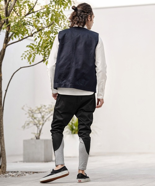 CAMBIO（カンビオ）の「mcg3777-ラウンドネックワークベスト(BP-BFS0095)（ベスト・メンズ・ブラック/カーキ/ネイビー・S/M/L）」の11枚目の写真