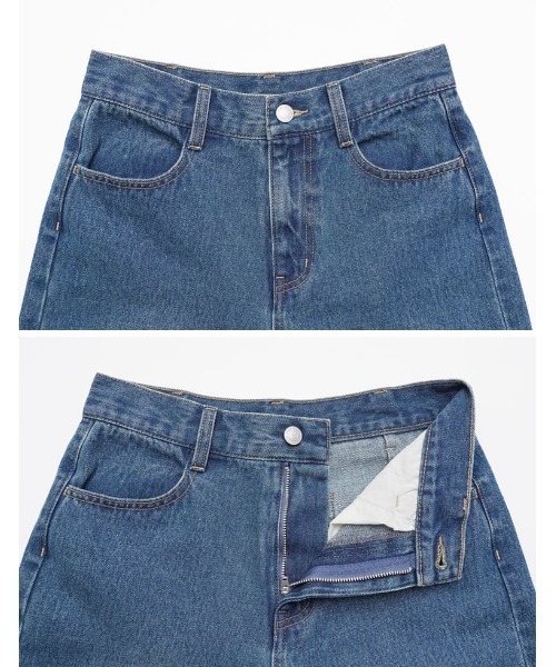 Re:EDIT（リエディ）の「[DENIM COLLECTION][低身長/高身長サイズ有]コットンブレンドセミフレアデニムパンツ（デニムパンツ・レディース・ブラック/ブルー・SHORT/MEDIUM/TALL/LARGE）」の21枚目の写真