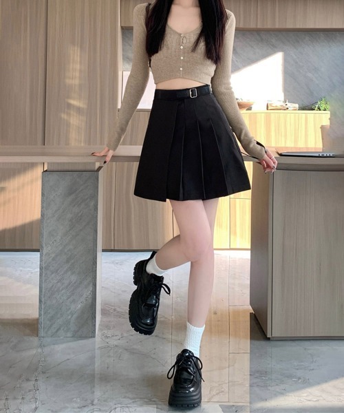 Miniministore(ミニミニストア)の「プリーツミニスカート ハイウエスト韓国風(スカート・レディース・ブラック/ブラウン/グレー・M/S)」の11枚目の写真