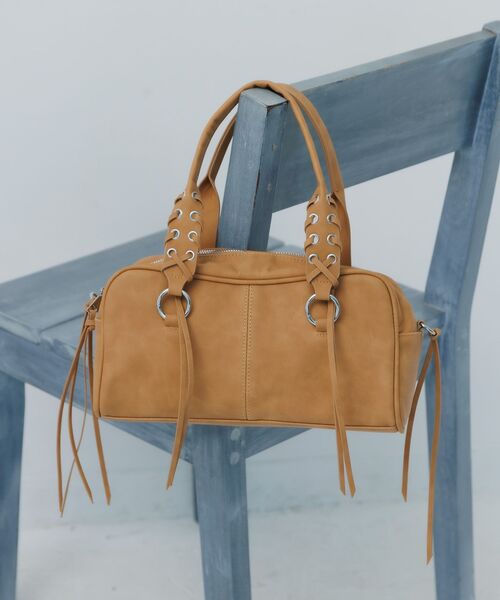 RETRO GIRL(レトロガール)の「レースアップハンドルBAG(ショルダーバッグ・レディース・ブラック/オフホワイト/ベージュ・ONE SIZE)」の6枚目の写真