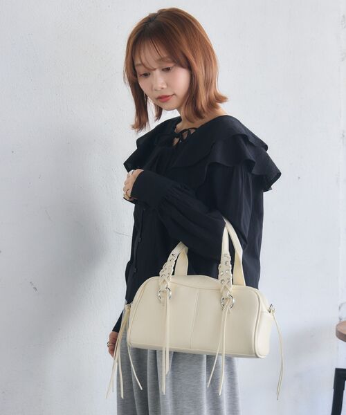 RETRO GIRL(レトロガール)の「レースアップハンドルBAG(ショルダーバッグ・レディース・ブラック/オフホワイト/ベージュ・ONE SIZE)」の18枚目の写真