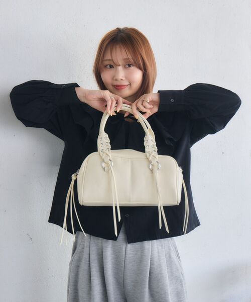 RETRO GIRL(レトロガール)の「レースアップハンドルBAG(ショルダーバッグ・レディース・ブラック/オフホワイト/ベージュ・ONE SIZE)」の19枚目の写真