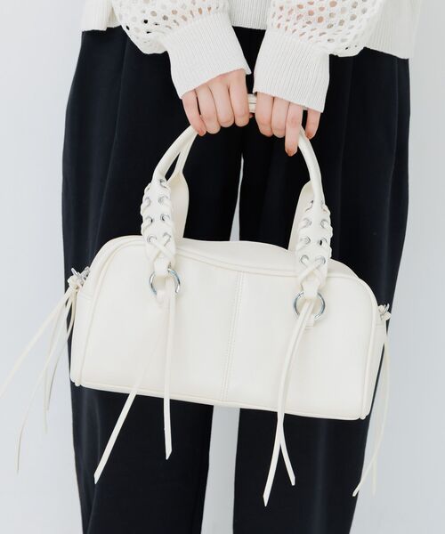 RETRO GIRL(レトロガール)の「レースアップハンドルBAG(ショルダーバッグ・レディース・ブラック/オフホワイト/ベージュ・ONE SIZE)」の22枚目の写真