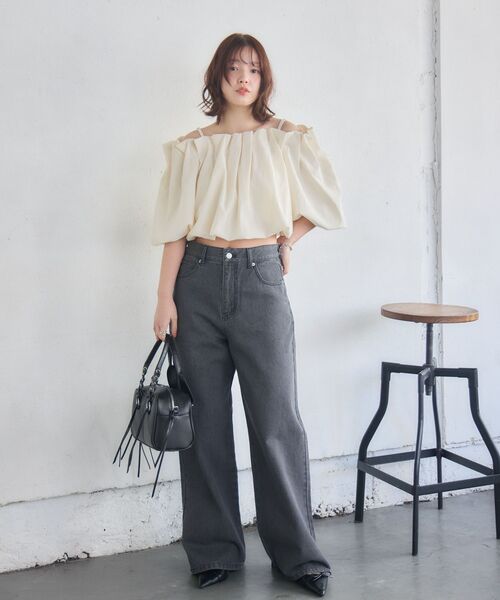 RETRO GIRL(レトロガール)の「レースアップハンドルBAG(ショルダーバッグ・レディース・ブラック/オフホワイト/ベージュ・ONE SIZE)」の14枚目の写真