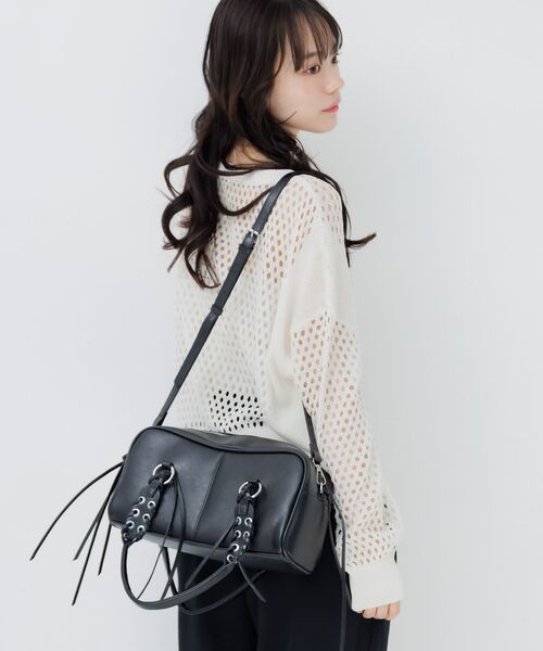 RETRO GIRL(レトロガール)の「レースアップハンドルBAG(ショルダーバッグ・レディース・ブラック/オフホワイト/ベージュ・ONE SIZE)」の15枚目の写真