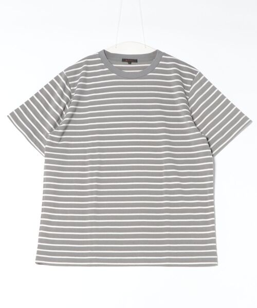 m.f.editorial(エムエフエディトリアル)の「【ストレッチ ロンT インナー】m.f.エディトリアル メンズ ボーダー クルーネック 半袖 Tシャツ(Tシャツ/カットソー・メンズ・ネイビー/グレー系その他2・MEDIUM/LARGE/X-LARGE)」の10枚目の写真