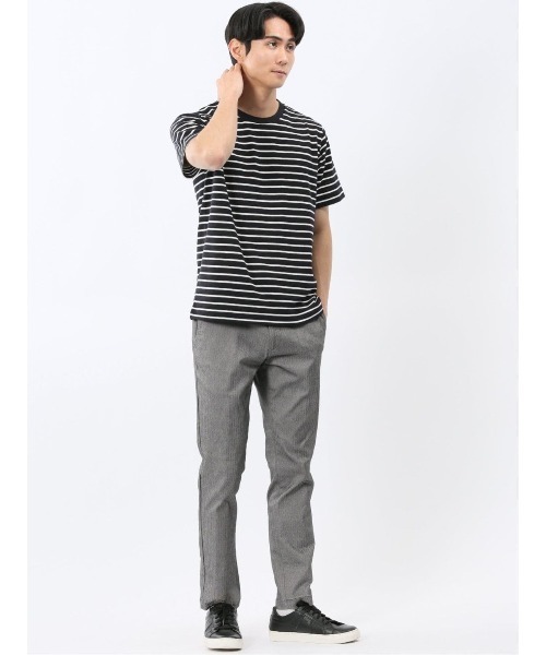 m.f.editorial(エムエフエディトリアル)の「【ストレッチ ロンT インナー】m.f.エディトリアル メンズ ボーダー クルーネック 半袖 Tシャツ(Tシャツ/カットソー・メンズ・ネイビー/グレー系その他2・MEDIUM/LARGE/X-LARGE)」の14枚目の写真