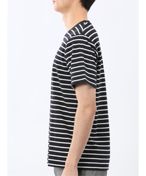 m.f.editorial(エムエフエディトリアル)の「【ストレッチ ロンT インナー】m.f.エディトリアル メンズ ボーダー クルーネック 半袖 Tシャツ(Tシャツ/カットソー・メンズ・ネイビー/グレー系その他2・MEDIUM/LARGE/X-LARGE)」の16枚目の写真