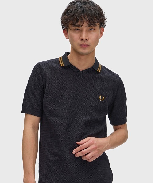 FRED PERRYニットポロシャツ Pointelle Knitted Shirt／ポインテールニットポロシャツ（ポロシャツ