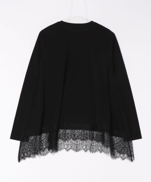 Droite lautreamont（ドロワットロートレアモン）の「裾レーストップス≪手洗い可能≫（Tシャツ/カットソー・レディース・オフホワイト/ブラック・M）」の3枚目の写真