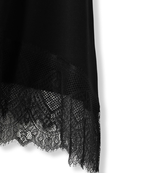 Droite lautreamont（ドロワットロートレアモン）の「裾レーストップス≪手洗い可能≫（Tシャツ/カットソー・レディース・オフホワイト/ブラック・M）」の7枚目の写真