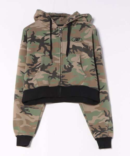 DC SHOES(ディーシーシューズ)の「DC SHOES ウィメンズ 26 WS HIDDEN SHORT ZH ショート丈 ジップパーカー 【2026年春夏モデル】/クロップド丈ジックアップフーディー(パーカー・レディース・カモフラージュ・MEDIUM)」の1枚目の写真