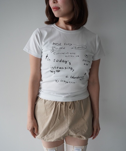 SANSeLF（サンセルフ）の「【SANSeLF】レタリングロゴプリントTシャツ saw26s039（Tシャツ/カットソー・レディース・ホワイト・FREE）」の2枚目の写真