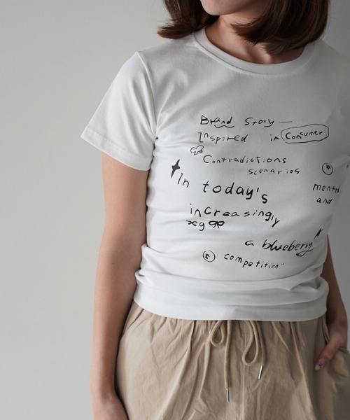 SANSeLF（サンセルフ）の「【SANSeLF】レタリングロゴプリントTシャツ saw26s039（Tシャツ/カットソー・レディース・ホワイト・FREE）」の3枚目の写真