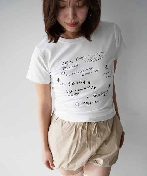 SANSeLF（サンセルフ）の「【SANSeLF】レタリングロゴプリントTシャツ saw26s039（Tシャツ/カットソー・レディース・ホワイト・FREE）」の4枚目の写真