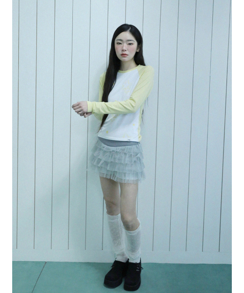UGLY SHADOW(アグリーシャドウ)の「STAR RAGLAN T-SHIRT(YELLOW)(Tシャツ/カットソー・レディース・その他・FREE)」の2枚目の写真