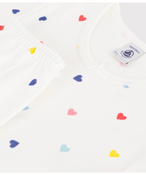 PETIT BATEAU(プチバトー)の「ハートプリント 半袖長ズボンパジャマ(ルームウェア/パジャマ・キッズ・ホワイト系その他・12YEAR/10YEAR/8YEAR/6YEAR)」の4枚目の写真