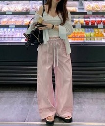 ストライプワイドパンツ