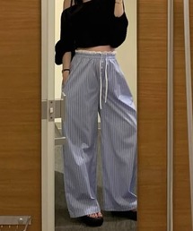 ストライプワイドパンツ
