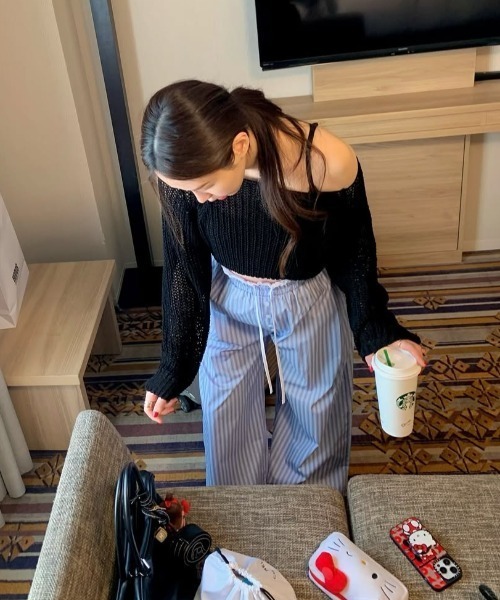 FAVORITO(ファヴォリート)の「ストライプワイドパンツ(その他パンツ・レディース・ピンク/ブルー・F)」の4枚目の写真