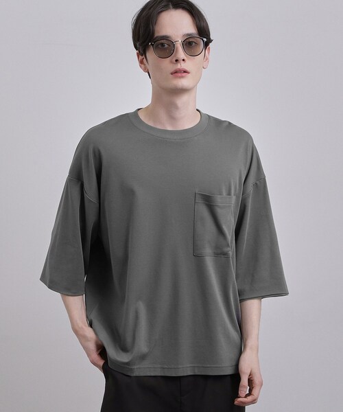 tk.TAKEO KIKUCHI(ティーケータケオキクチ)の「スムースシルケット レイヤードカットソー(Tシャツ/カットソー・メンズ・ホワイト/グレー/ブラック・02/03)」の20枚目の写真