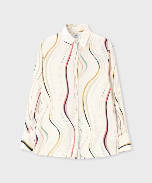 PS Paul Smith(ピーエスポールスミス)の「ウィメンズ "Summer Swirl" 長袖シャツ / 165324 335B(シャツ/ブラウス・レディース・オフホワイト・38/40)」の1枚目の写真