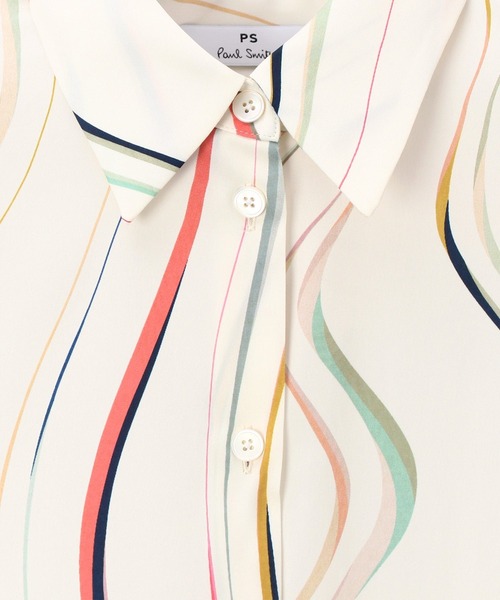 PS Paul Smith(ピーエスポールスミス)の「ウィメンズ "Summer Swirl" 長袖シャツ / 165324 335B(シャツ/ブラウス・レディース・オフホワイト・38/40)」の2枚目の写真