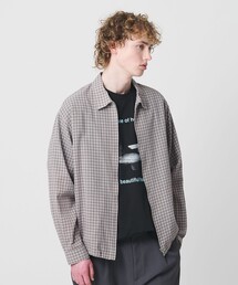 BEAUTY&YOUTH UNITED ARROWS | シャーリング チェック ジップシャツ(シャツ/ブラウス)