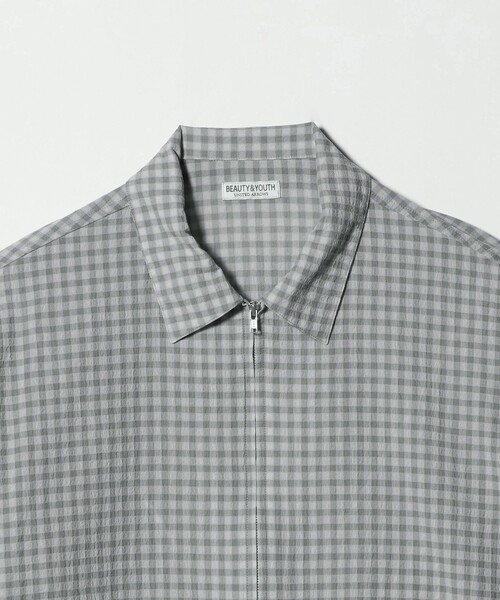 BEAUTY&YOUTH UNITED ARROWS(ビューティーアンドユースユナイテッドアローズ)の「シャーリング チェック ジップシャツ(シャツ/ブラウス・メンズ・グレー系/ベージュ・S/XL/M/L)」の12枚目の写真