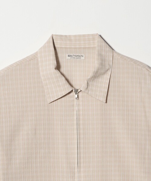 BEAUTY&YOUTH UNITED ARROWS(ビューティーアンドユースユナイテッドアローズ)の「シャーリング チェック ジップシャツ(シャツ/ブラウス・メンズ・グレー系/ベージュ・S/XL/M/L)」の6枚目の写真