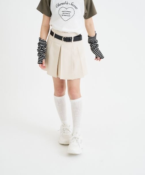PINK-latte(ピンクラテ)の「ベルトつきプリーツミニスカート(スカート・キッズ・ライトベージュ/ブラック/グレー・160cm/150cm/140cm/130cm/120cm)」の16枚目の写真