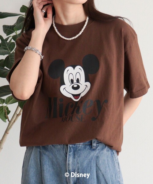 fredy emue（フレディエミュ）の「【GOOD ROCK SPEED】MICKEY半袖Ｔシャツ 3（Tシャツ/カットソー・レディース・ブラウン/オフホワイト・38）」の2枚目の写真