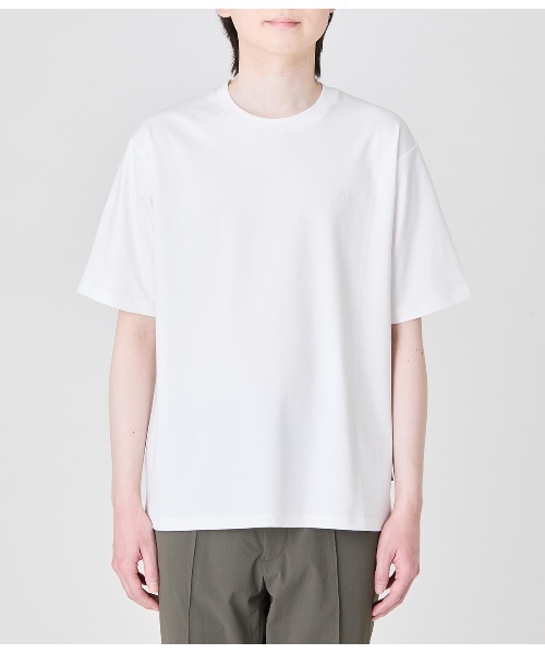 Park Slope NEWYORKER(パークスロープニューヨーカー)の「【接触冷感・デイリー・快適】P/SロゴTシャツ(Tシャツ/カットソー・メンズ・サックスブルー/ホワイト・LL/L/M/S)」の4枚目の写真